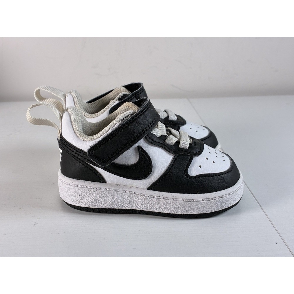 Nike Court Borough Low Recraft Kids Shoes Black White DV5458-131 Size 3C